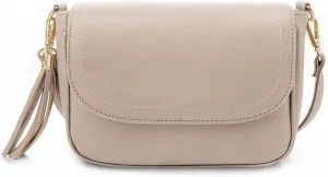 EVVE Small Crossbody Bags for Women Trendy Flap Saddle Purses with Tassel Vegan leather Shoulder bag
