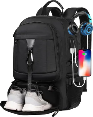 Extra Large Travel Backpack,Laptop Backpack for Men Women,Backpack with Shoe Compartment USB Charging Port,College Backpack,Fit 18.4 Inch Laptops for Business Hiking Camping(Fits above 5.74 ft height)
