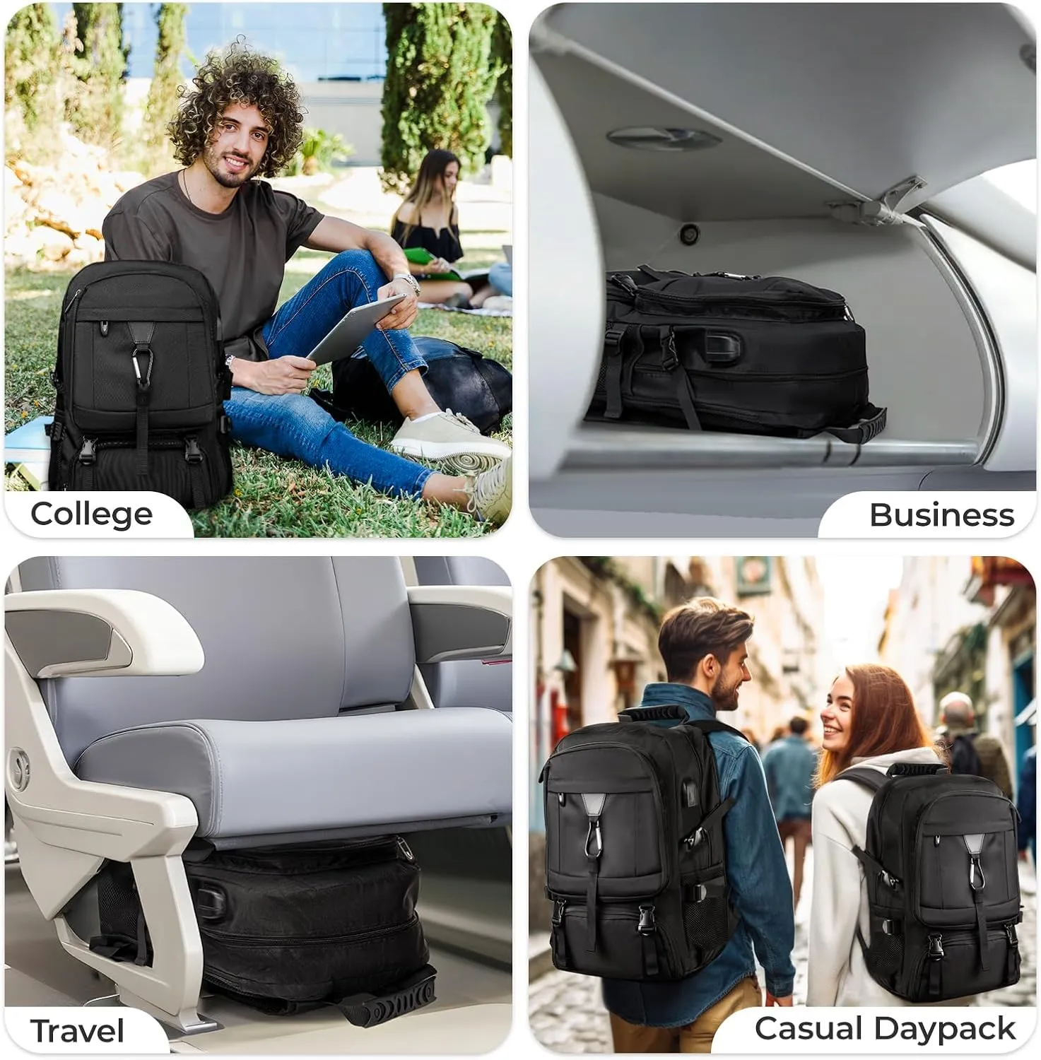 Extra Large Travel Backpack,Laptop Backpack for Men Women,Backpack with Shoe Compartment USB Charging Port,College Backpack,Fit 18.4 Inch Laptops for Business Hiking Camping(Fits above 5.74 ft height)