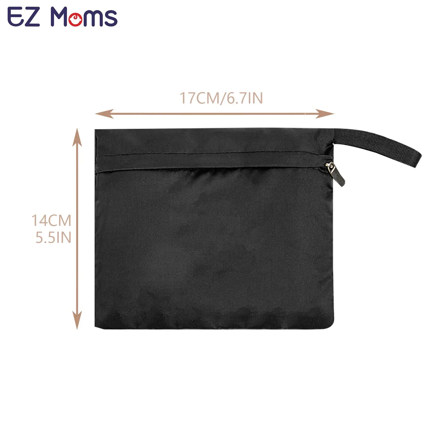 EZ Moms 6 Pcs Small Multipurpose Zipper Bags - 5.5''x6.1'' Wet Dry Reusable Bags for Travel, Daily Use, Cloth Diapers, Swimsuits
