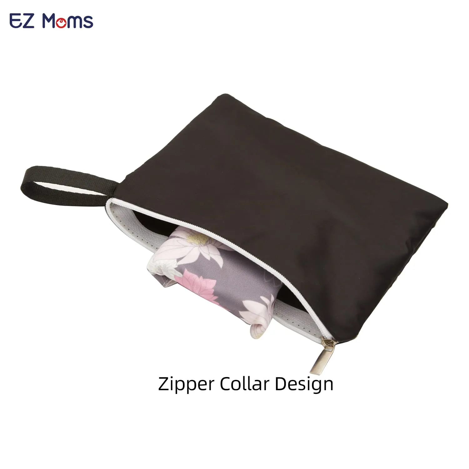 EZ Moms 6 Pcs Small Multipurpose Zipper Bags - 5.5''x6.1'' Wet Dry Reusable Bags for Travel, Daily Use, Cloth Diapers, Swimsuits