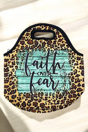 Faith over Fear Print Insulated Lunch Bag