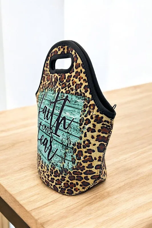 Faith over Fear Print Insulated Lunch Bag