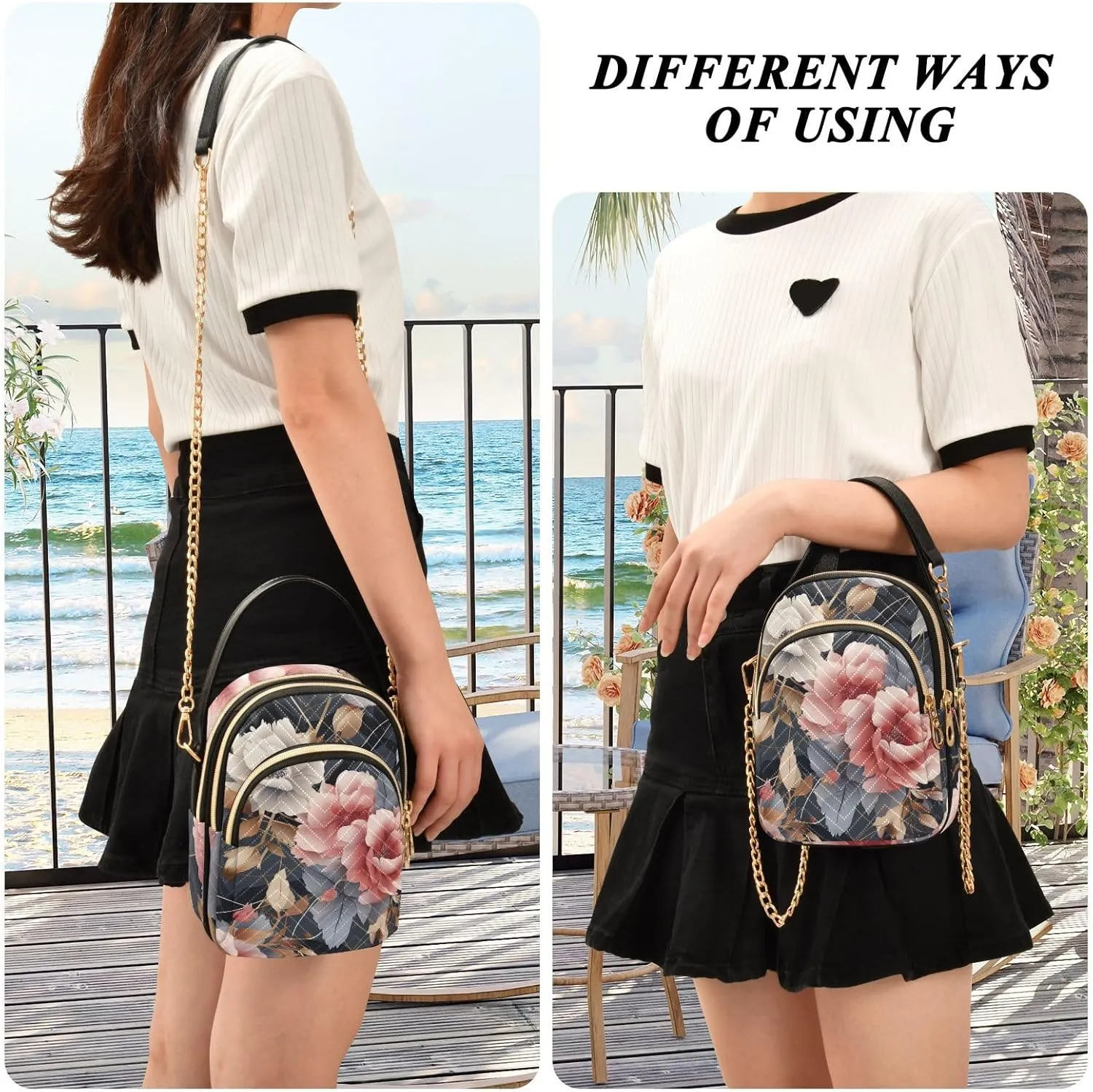 Fantasy Flowers And Birds Womens Shoulder Purse, Crossbody Shoulder Bag, Crossbody Handbags for Women