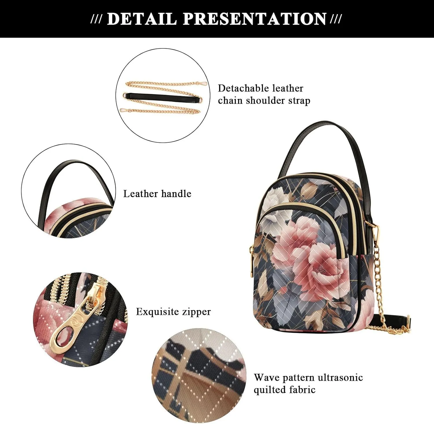 Fantasy Flowers And Birds Womens Shoulder Purse, Crossbody Shoulder Bag, Crossbody Handbags for Women
