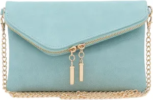 FashionPuzzle Envelope Wristlet Clutch Crossbody Bag with Chain Strap