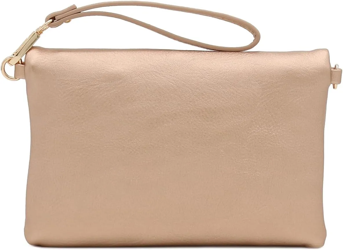 FashionPuzzle Envelope Wristlet Clutch Crossbody Bag with Chain Strap
