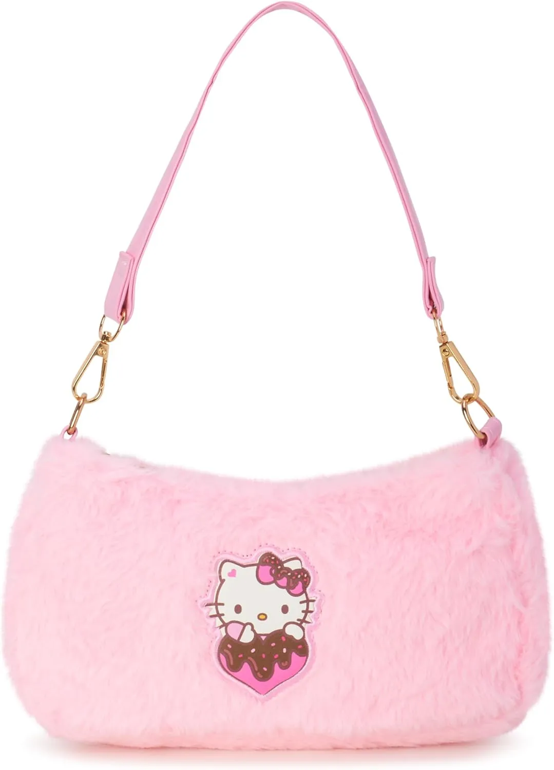 Fast Forward Girls Purse - Hello Kitty, Minnie Mouse, Stitch, Descendants, and Bluey - Cute Girls Bag with Adjustable Strap, Size One Size, Hello Kitty Pink Plush