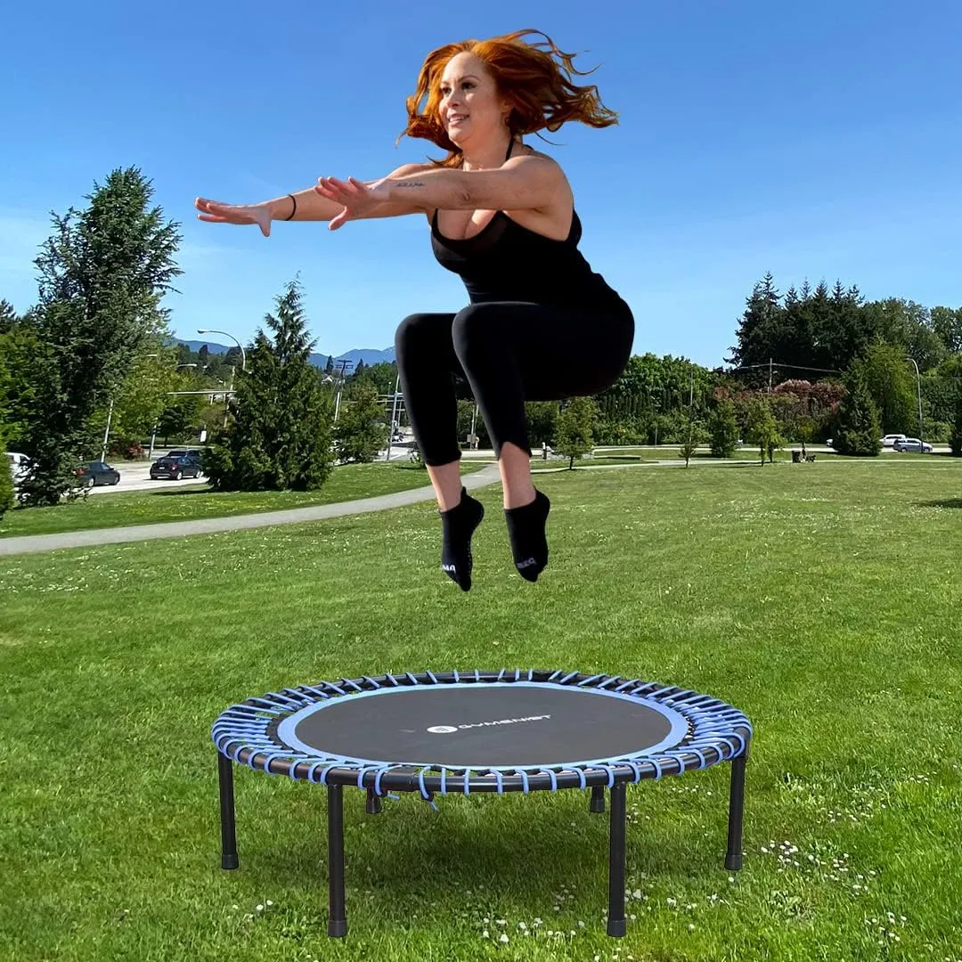 Fitness Trampoline for Adults and Kids, Indoor Rebounder Exercise Trampoline for Workout Fitness for Quiet and Safely Cushioned Bounce Workout