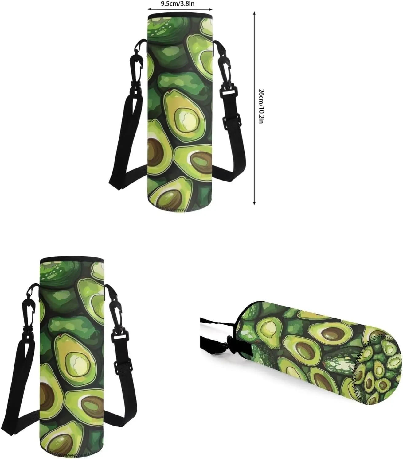 Flashideas Avocado Print School Backpack Set 4Pcs Kids Backpack for Boys 6-8 with Lunch Box Pencil Case and Water Bottle Case Cover Toddler Bookbag Multifunctional Pencil Case Child Backpacks
