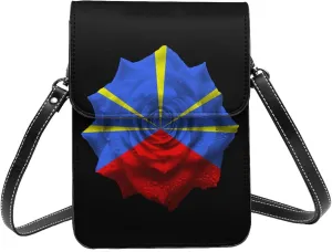 Flowers Reunion Island Reunion Islanders Flag Small Crossbody Bag Is A Shoulder Bag Designed For Women And Girls Cell Phone Crossbody Wallet Purses With Card Slots Adjustable Strap