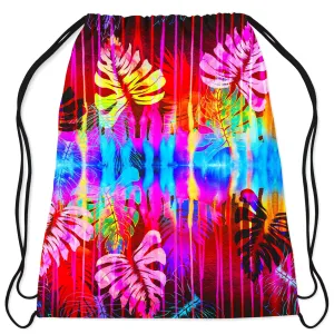 Fluorescent Jungle Drawstring Bag