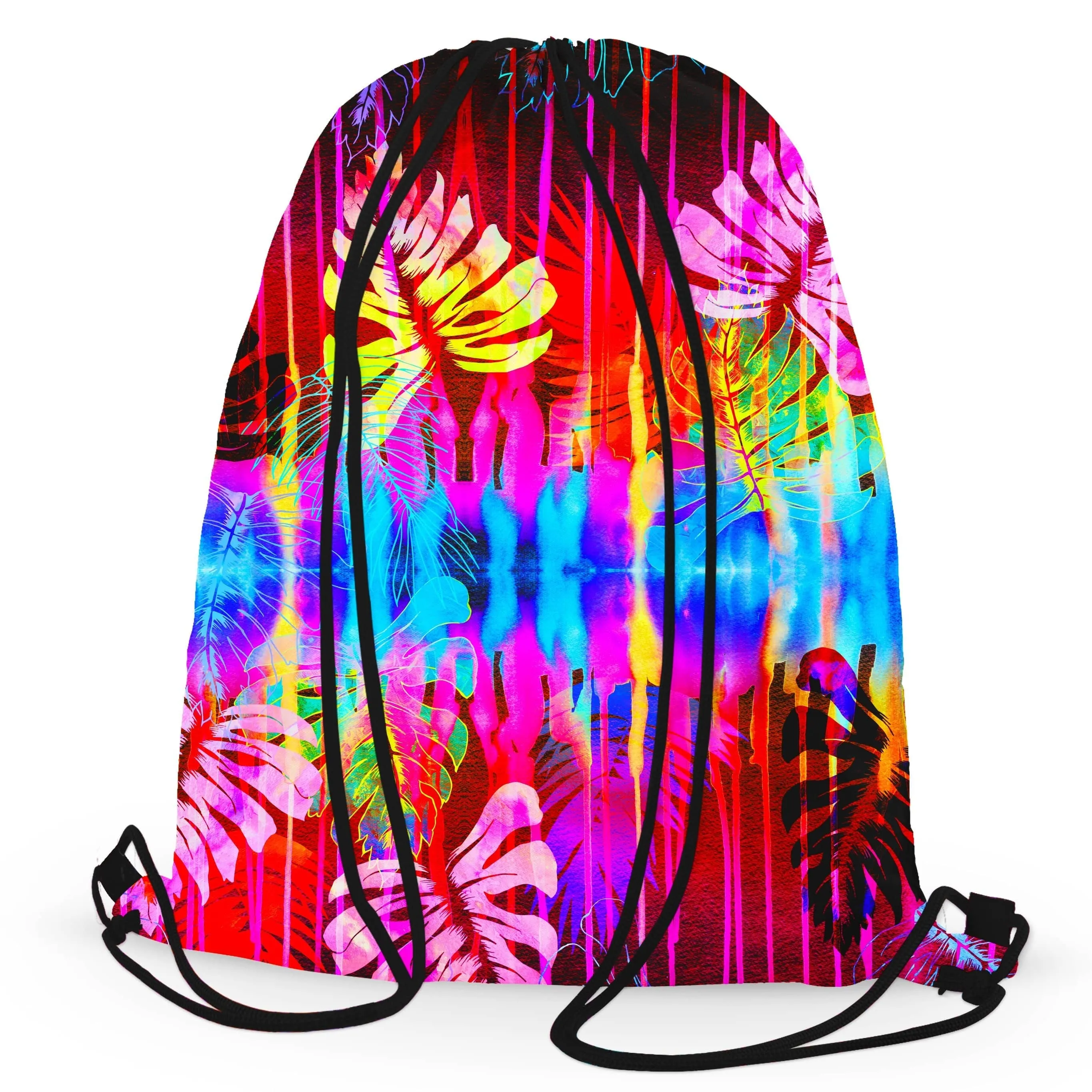 Fluorescent Jungle Drawstring Bag