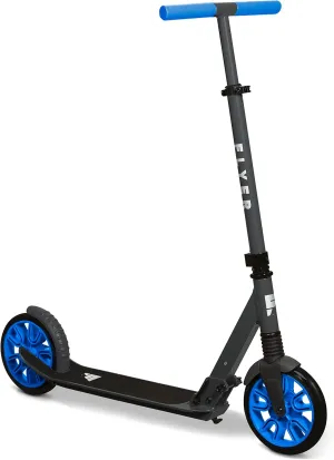 Flyer Kickstart Max, Radio Flyer Kick Scooter, Adjustable Handlebars & Foldable, Blue Scooter 8  Years, and up to 220 lbs