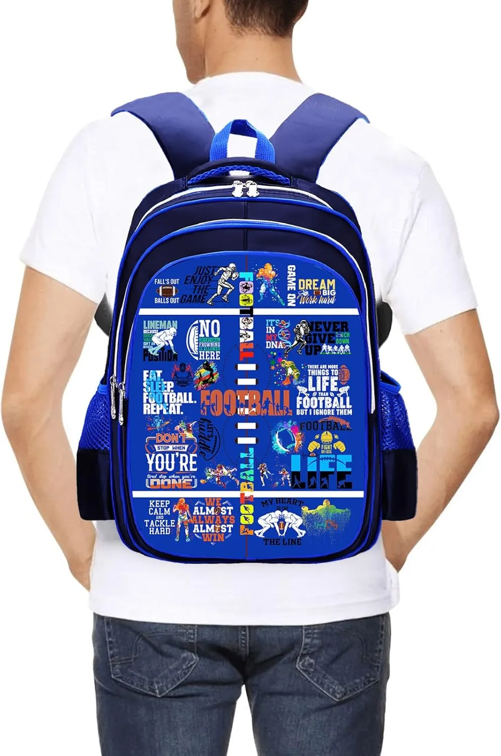 Football Backpack Laptop Backpack For Men Women, Football Backpacks Shoulder Bag For Travel Hiking Camping Daypack