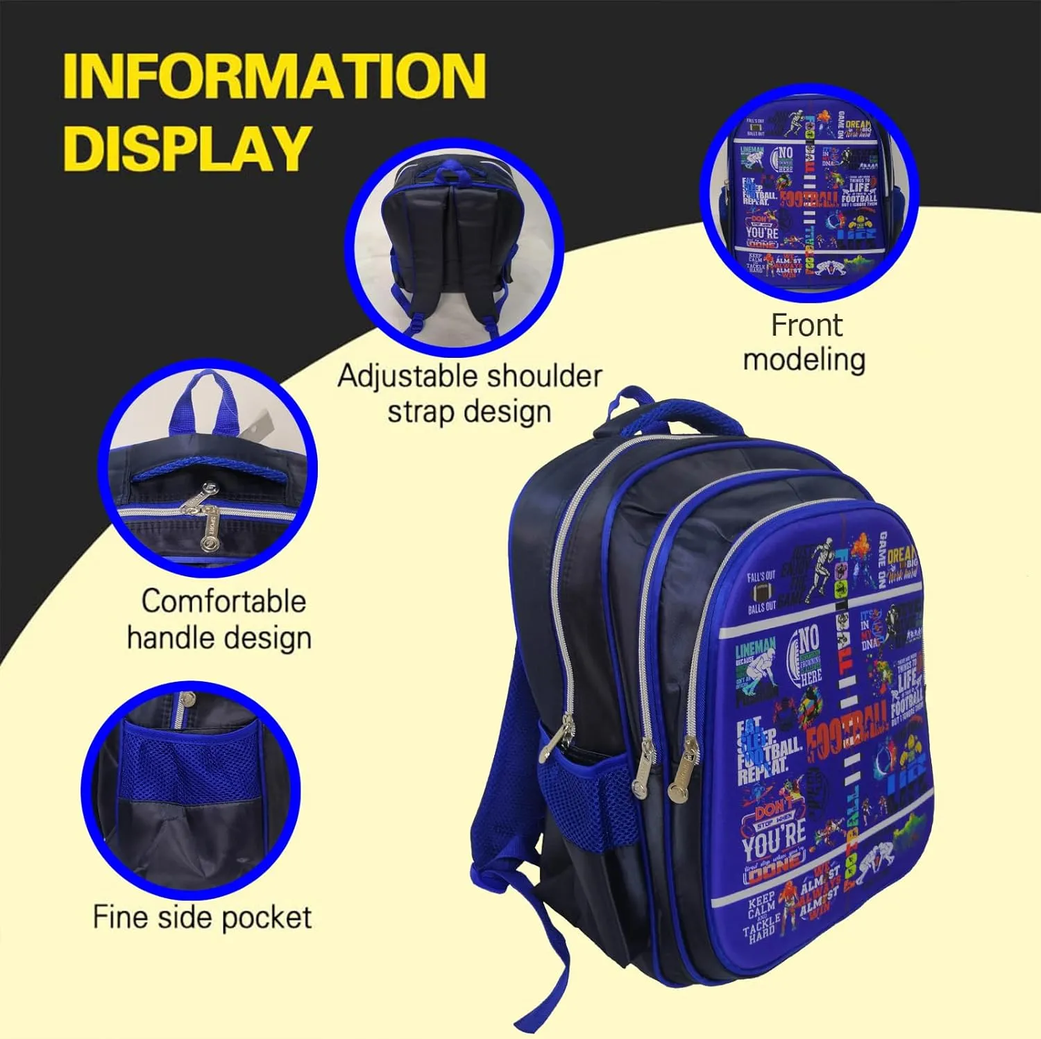 Football Backpack Laptop Backpack For Men Women, Football Backpacks Shoulder Bag For Travel Hiking Camping Daypack