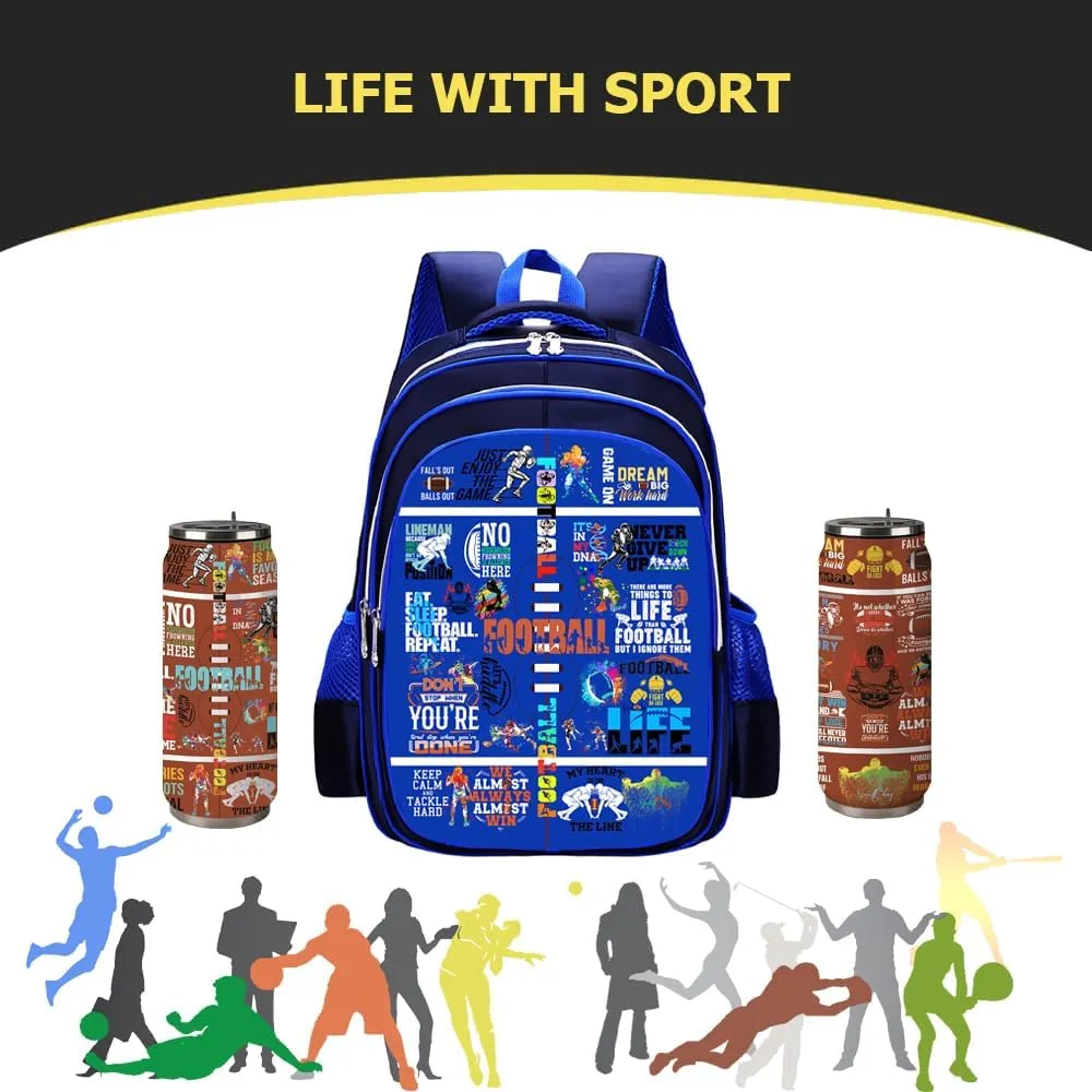 Football Backpack Laptop Backpack For Men Women, Football Backpacks Shoulder Bag For Travel Hiking Camping Daypack