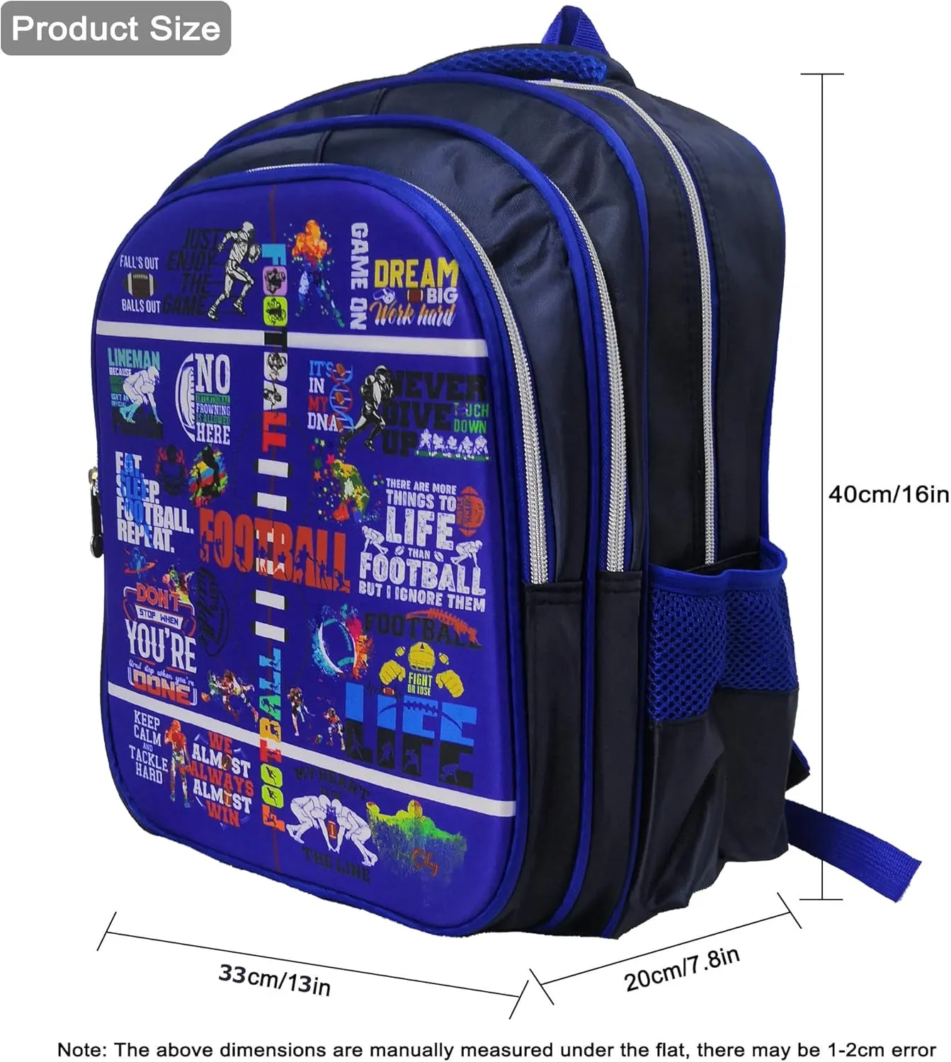 Football Backpack Laptop Backpack For Men Women, Football Backpacks Shoulder Bag For Travel Hiking Camping Daypack