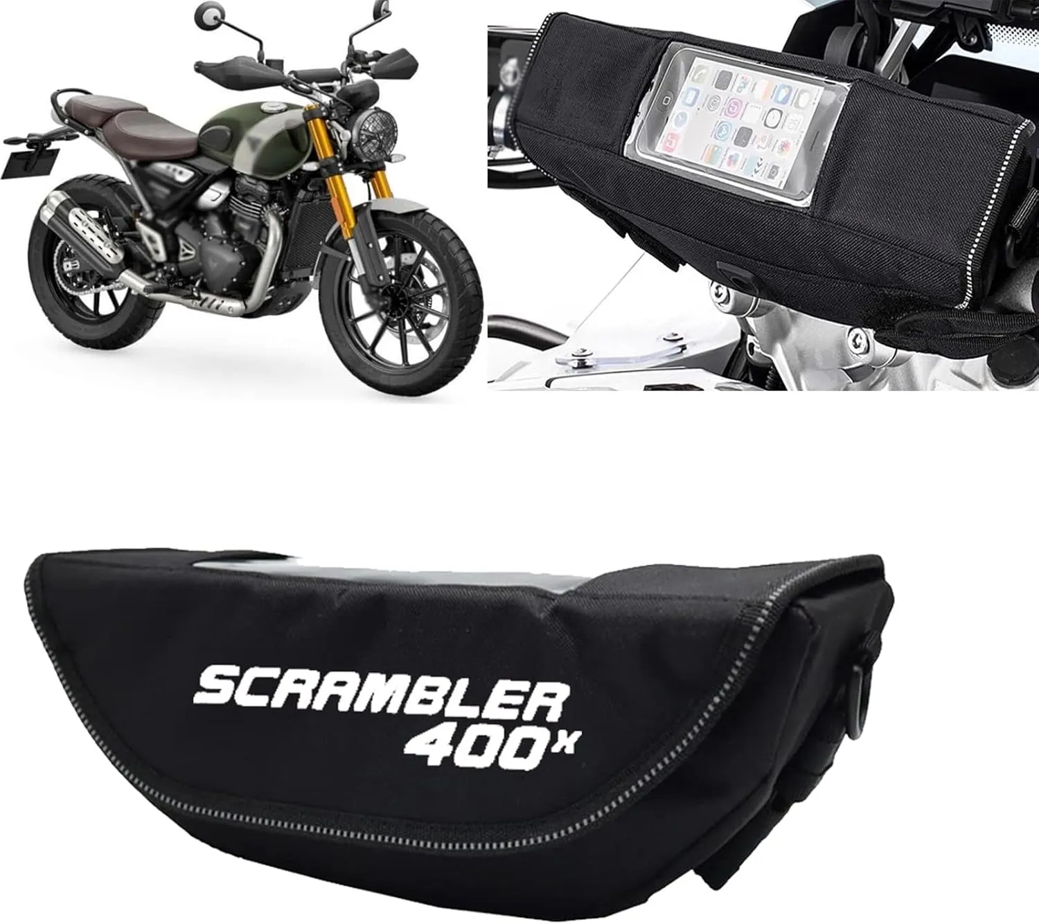 FOR Speed 400 Scrambler 400X speed 400 scrambler 400x 2025 2024 2023 accessories handlebar bag motorcycle handlebar bag waterproof handlebar travel navigation bag (Scrambler 400X)