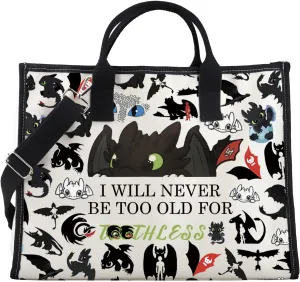 FOTAP Dragon Anime Tote Bag Black Dragon Gift Dragon Lover Shoulder Bag Anime Characters Lover Gift