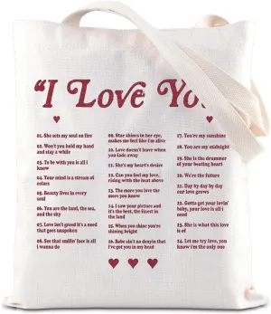 FOTAP GVF Inspired Gift I Love You Tote Bag Music Gift Rock Band Fan Handbag GVF Lyrics Inspired Shoulder Bag Album Gift