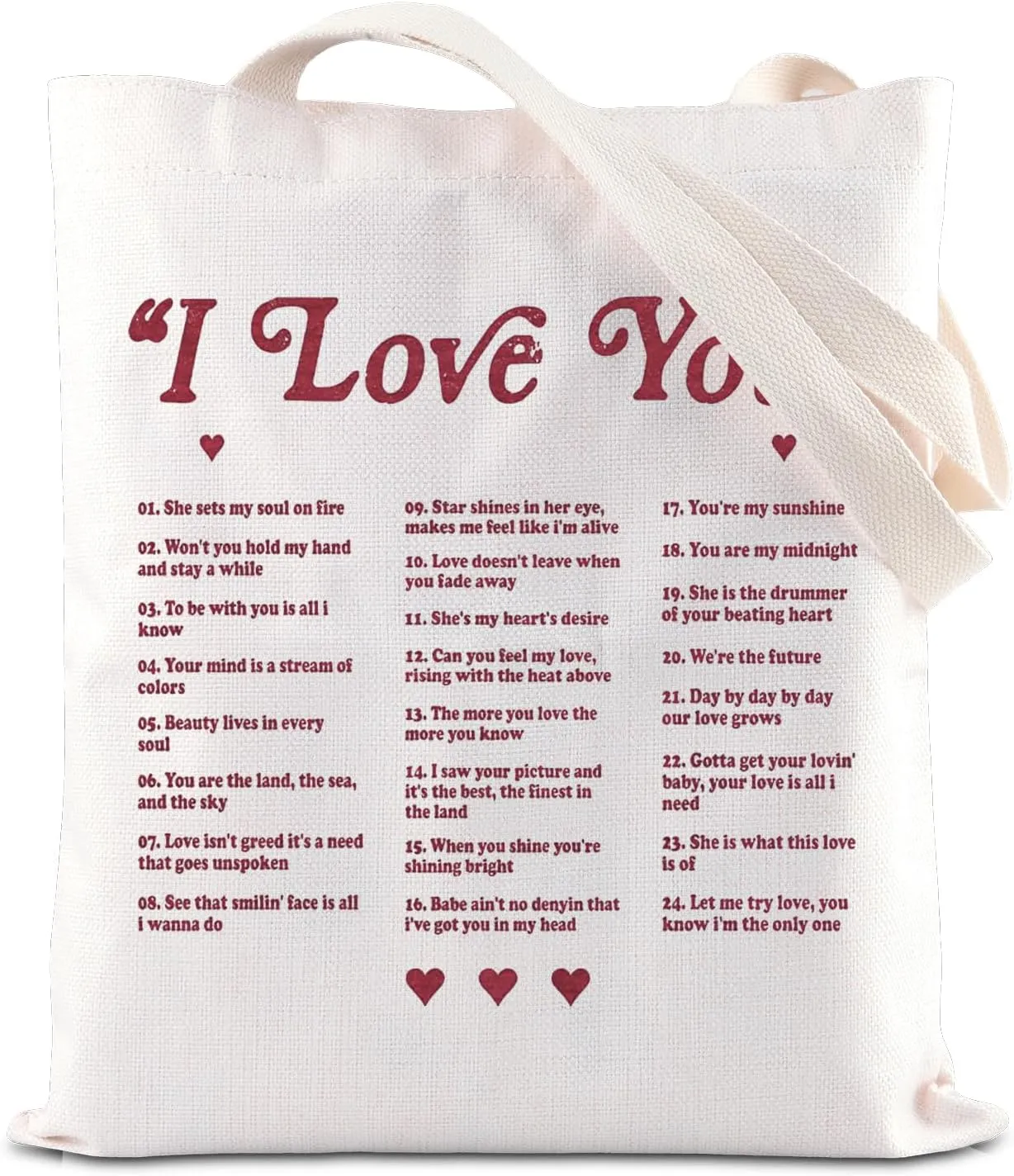 FOTAP GVF Inspired Gift I Love You Tote Bag Music Gift Rock Band Fan Handbag GVF Lyrics Inspired Shoulder Bag Album Gift