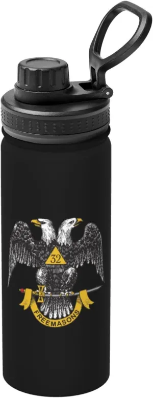 Freemasonry and Scottish Rite 18 oz sports insulated water bottle, stainless steel thermos