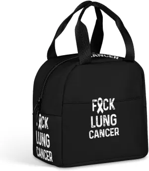 Fuck Lung Cancer Insulated Meal Tote Bag Portable Lunch Box Container Food Handbags for Men Women