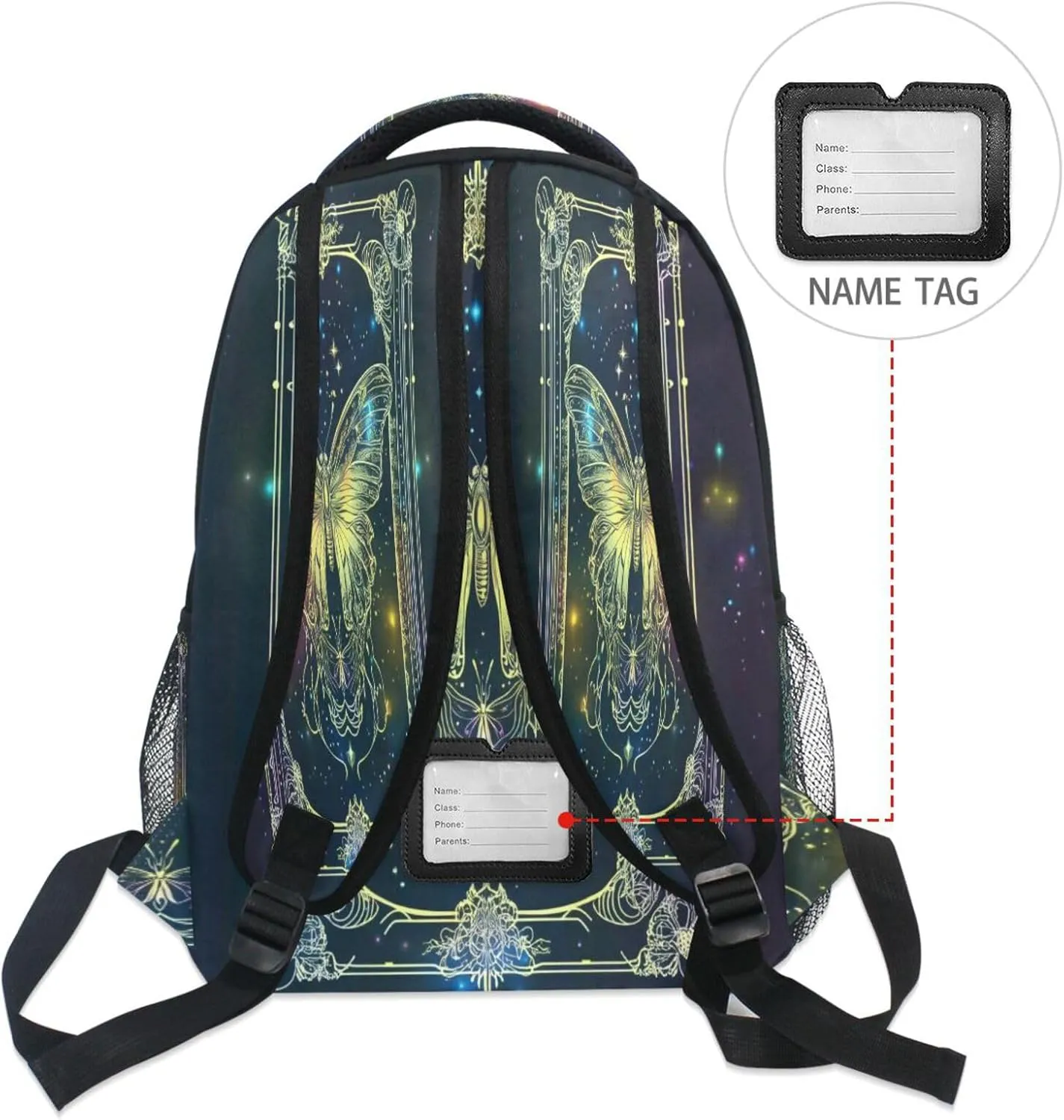 Fun Backpack for Teacher Nurse Waterproof Sports Backpack with Chest Strap for Business Work College Travel Trip Butterfly