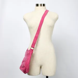 Fusha Pink Velvet Crossbody Bag