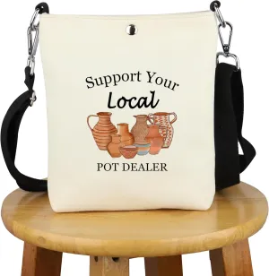 G2TUP Pottery Artist Gift Support Your Local Pot Dealer Crossbody Bag Ceramics Artist Travel Bag Pottery People Gift
