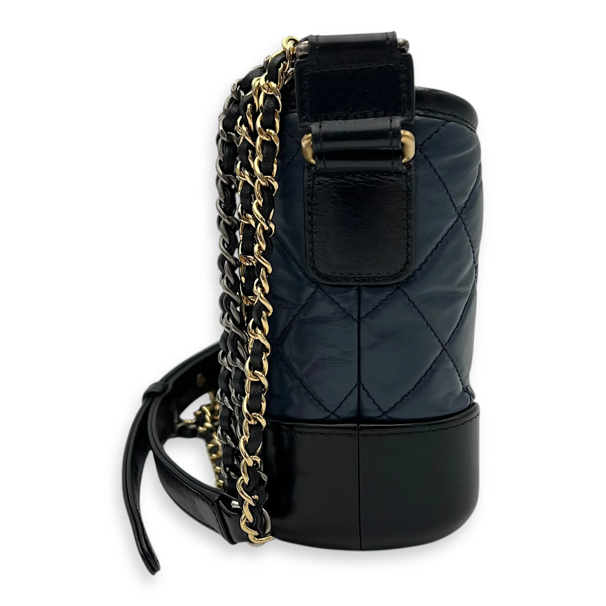 Gabrielle Crossbody Bag Small Blue in Calfskin, Mixed hardware