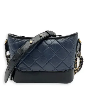 Gabrielle Crossbody Bag Small Blue in Calfskin, Mixed hardware
