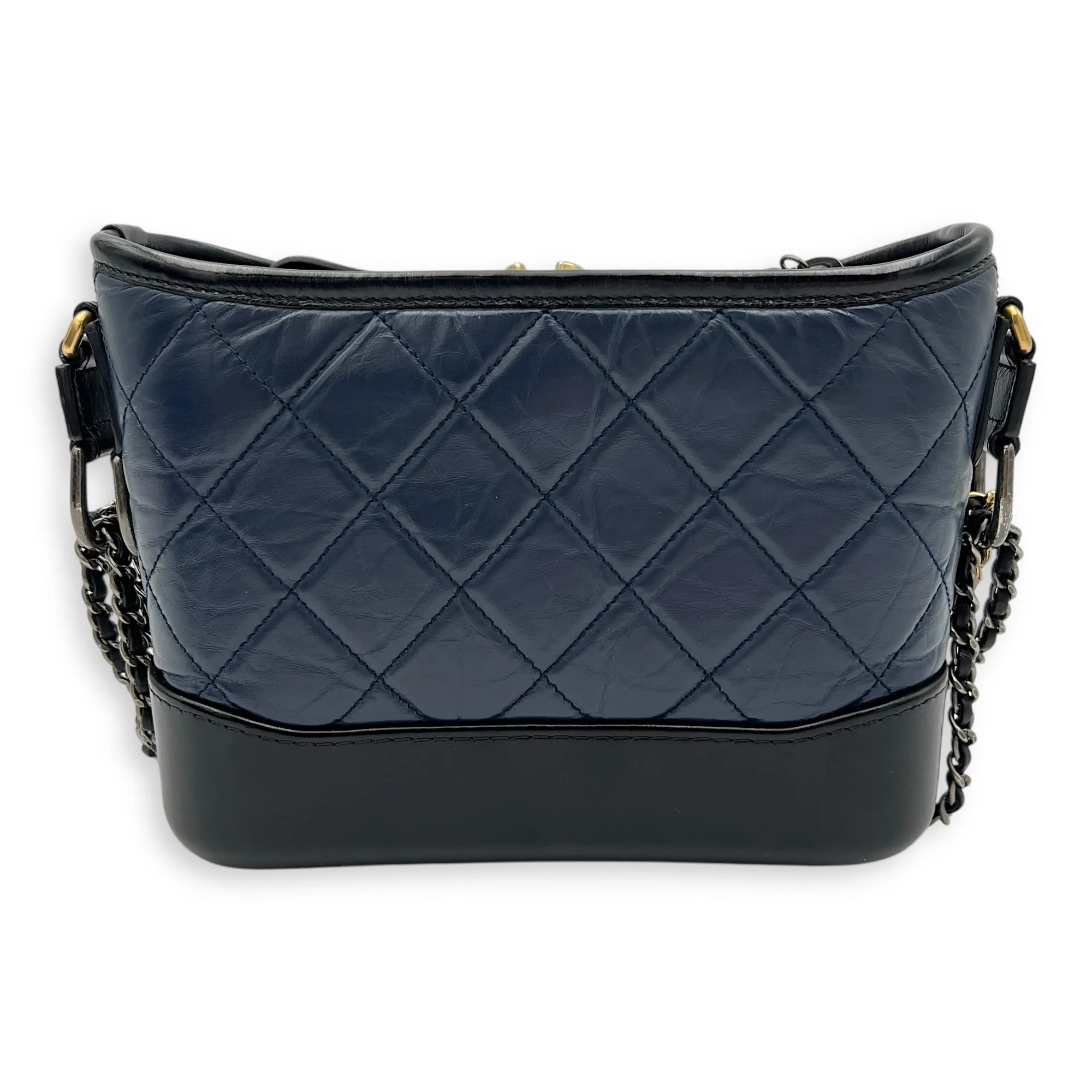 Gabrielle Crossbody Bag Small Blue in Calfskin, Mixed hardware