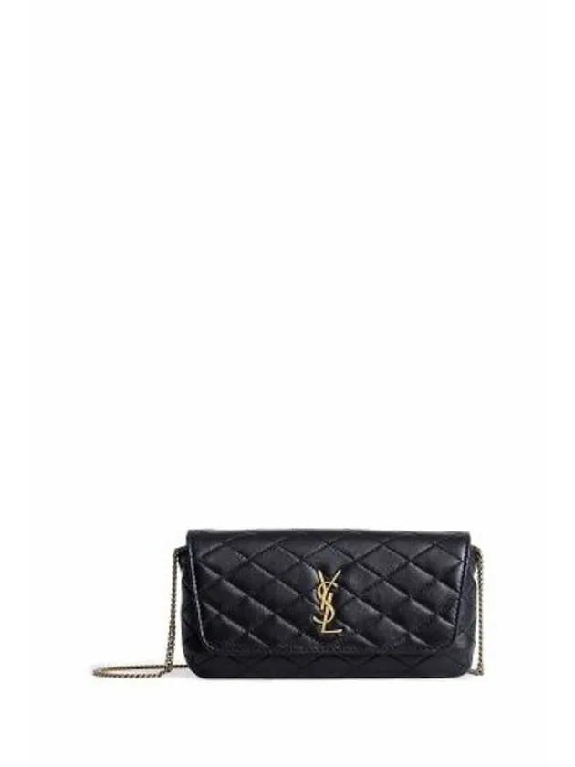 Gaby Last-minute opportunity Black Laurent Leather Saint Chain Privacy-protected Quilting Bag Cross