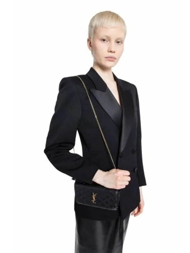 Gaby Last-minute opportunity Black Laurent Leather Saint Chain Privacy-protected Quilting Bag Cross