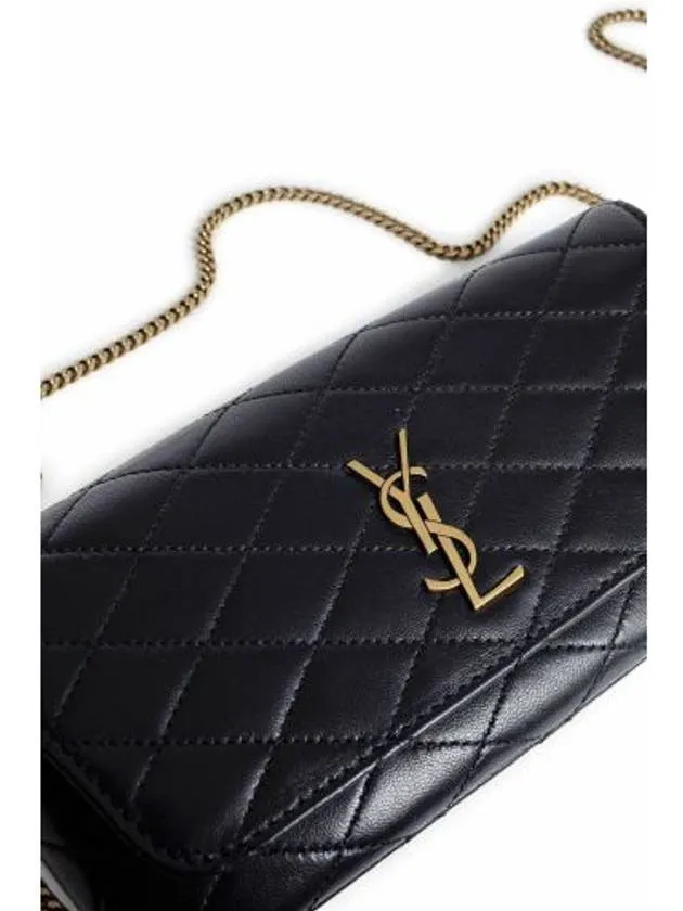 Gaby Last-minute opportunity Black Laurent Leather Saint Chain Privacy-protected Quilting Bag Cross