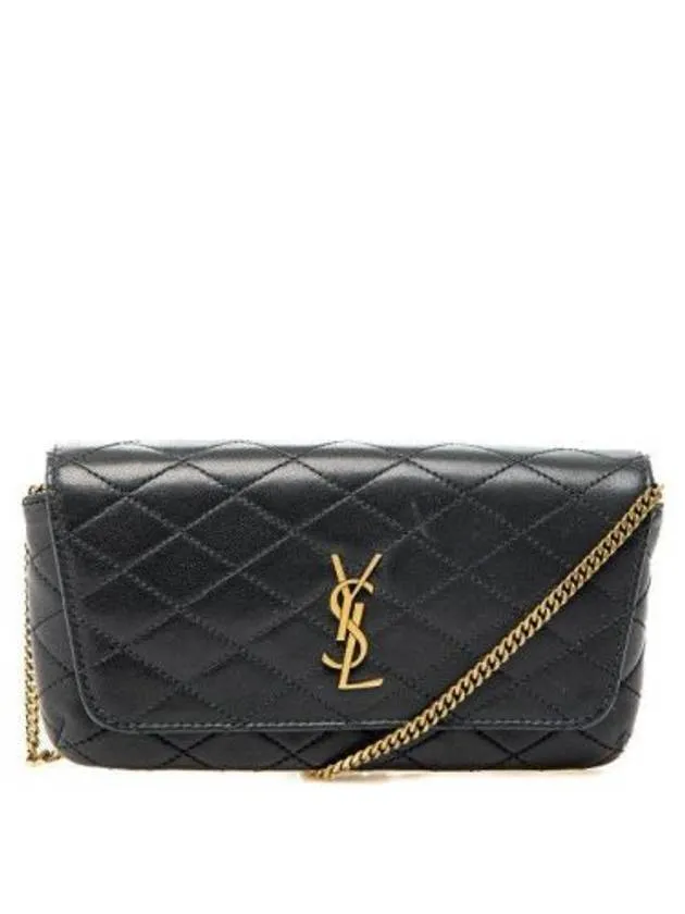 Gaby Last-minute opportunity Black Laurent Leather Saint Chain Privacy-protected Quilting Bag Cross