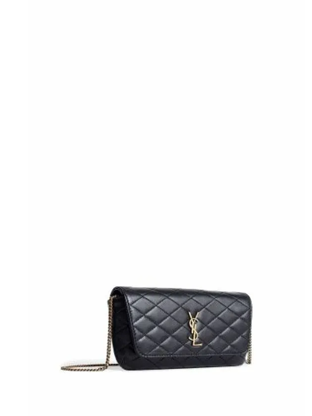 Gaby Last-minute opportunity Black Laurent Leather Saint Chain Privacy-protected Quilting Bag Cross