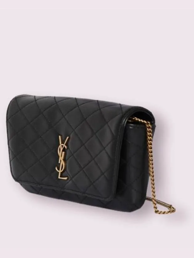 Gaby Last-minute opportunity Black Laurent Leather Saint Chain Privacy-protected Quilting Bag Cross