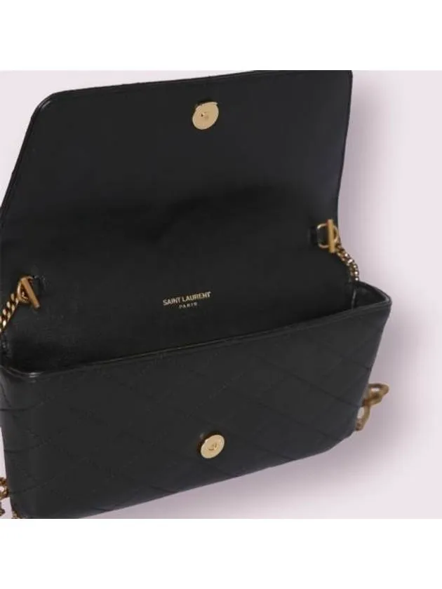 Gaby Last-minute opportunity Black Laurent Leather Saint Chain Privacy-protected Quilting Bag Cross