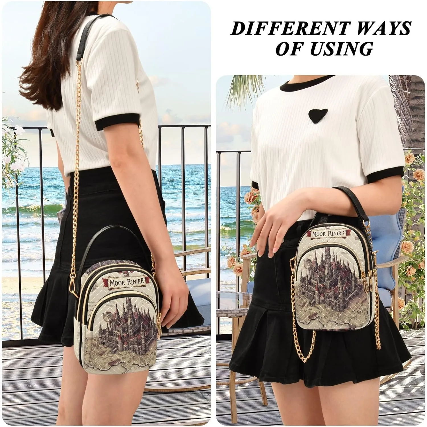 GAIGEO Fantasy World Flower Sea Crossbody Bag with Strap, Lady Crossbody Bag, Crossbody Bag Purse for Women