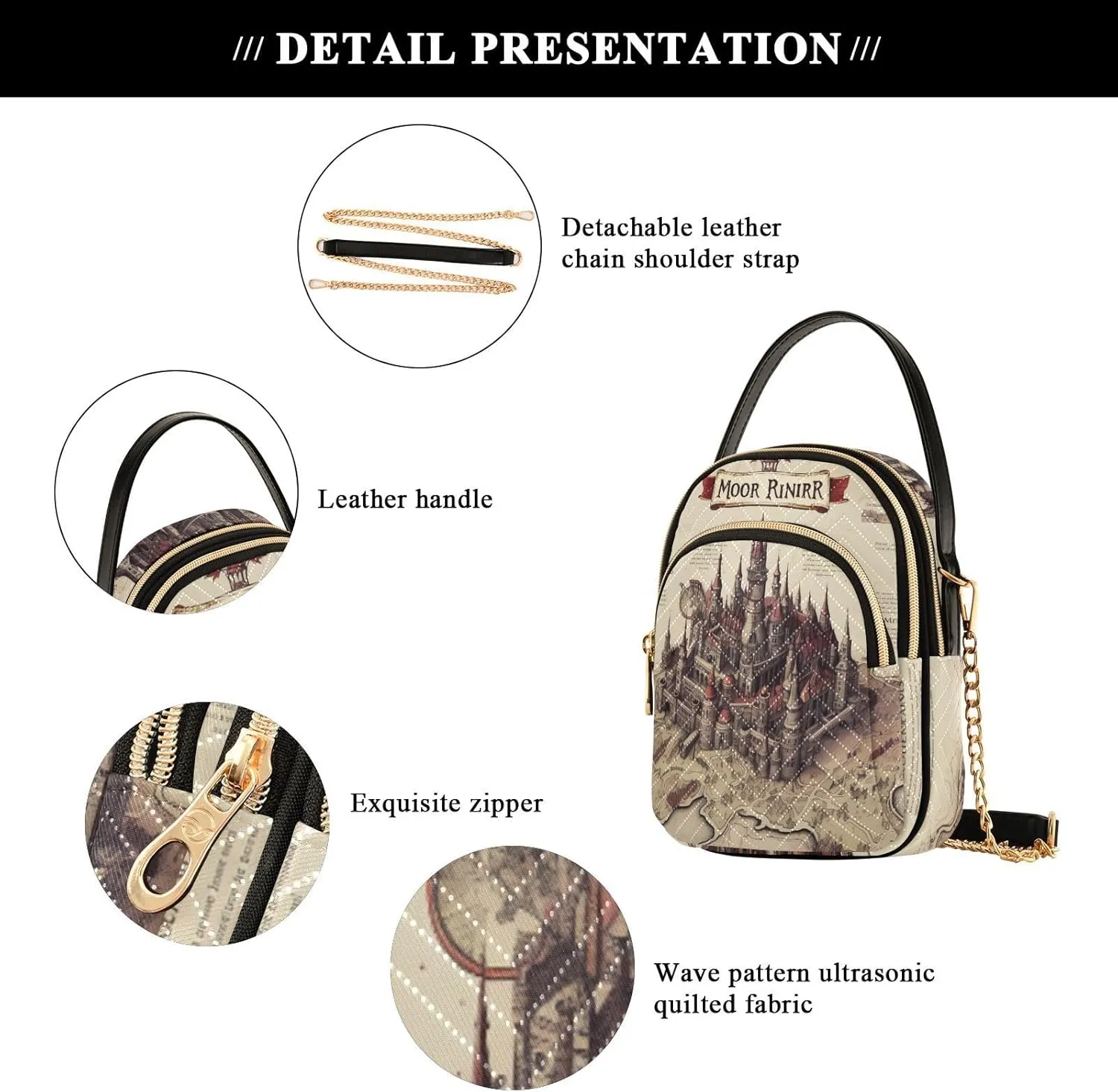 GAIGEO Fantasy World Flower Sea Crossbody Bag with Strap, Lady Crossbody Bag, Crossbody Bag Purse for Women