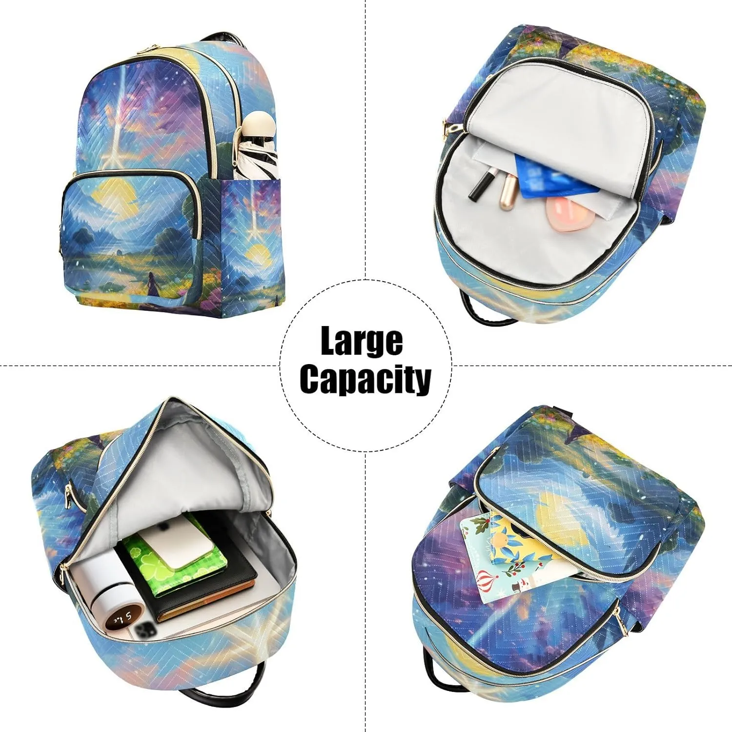 GAIGEO Fantasy World Flower Sea Women Fashion Backpacks, Women's Travel Backpack, Fashionable Backpack for Women, M