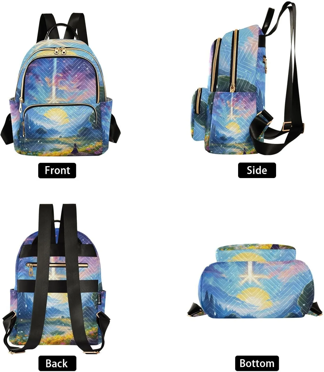 GAIGEO Fantasy World Flower Sea Women Fashion Backpacks, Women's Travel Backpack, Fashionable Backpack for Women, M