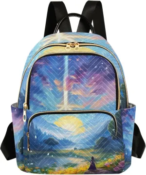 GAIGEO Fantasy World Flower Sea Women Fashion Backpacks, Women's Travel Backpack, Fashionable Backpack for Women, M