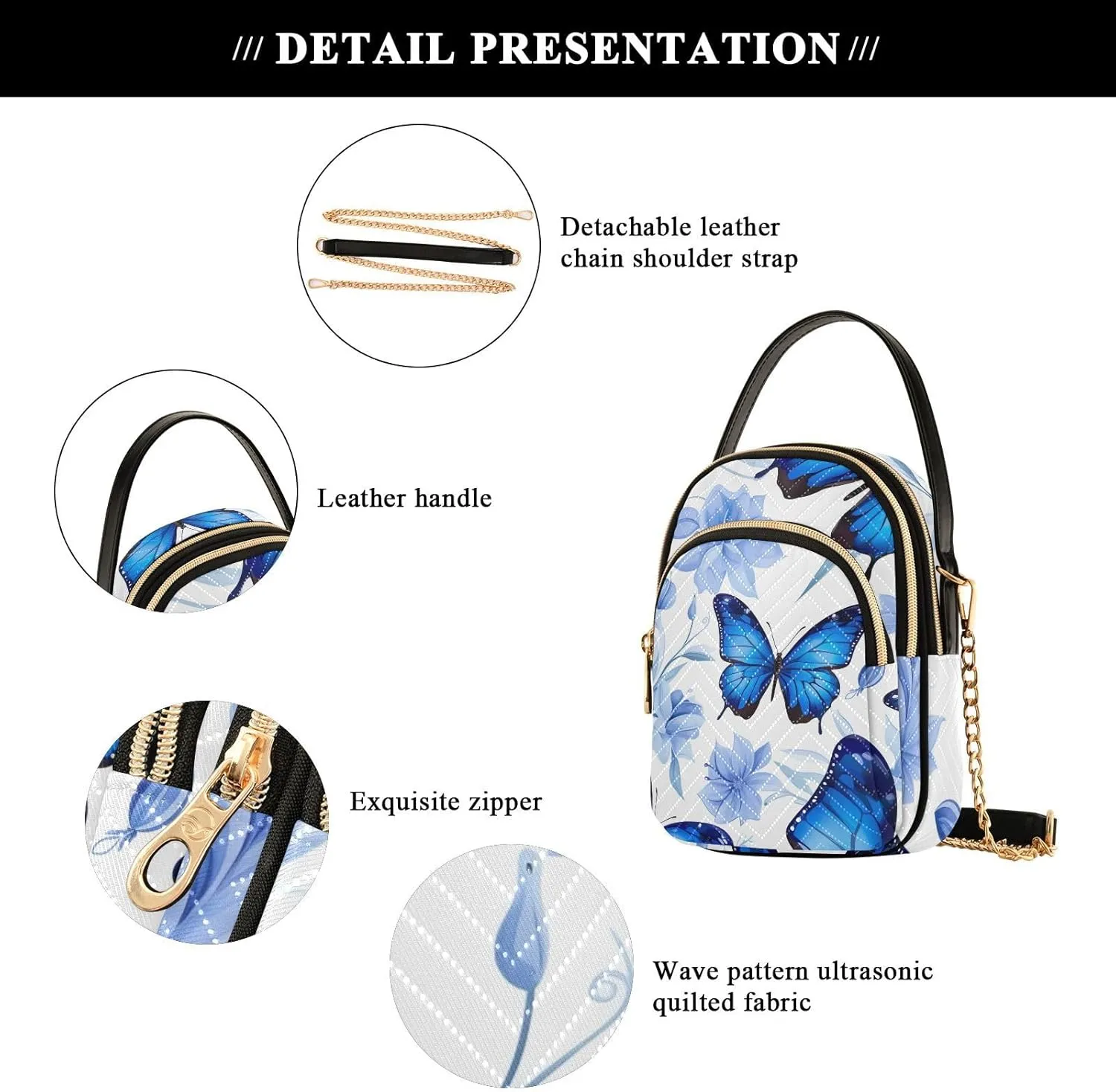 GAIGEO Flowers on a Light Green Crossbody Purse with Long Strap, Shoulder Handbag, Crossbody Bag for Woman