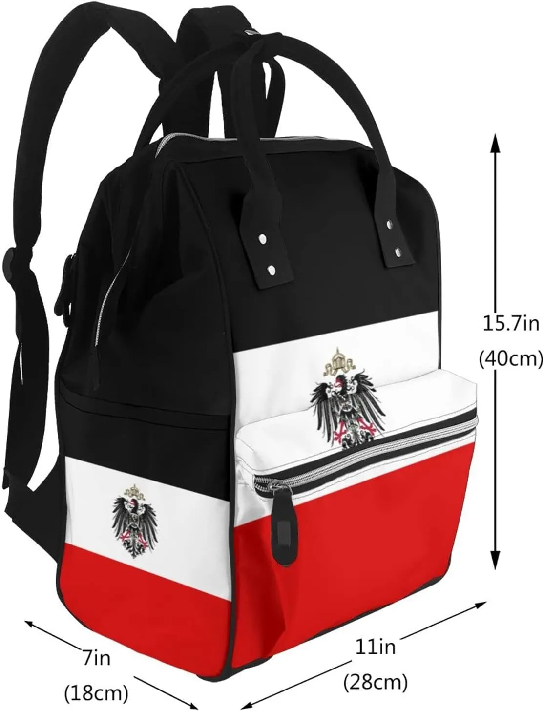 German Empire Flag Large Capacity Mummy Maternity Bag Multifunctional Diaper Backpack 3D Print Travel Backpack