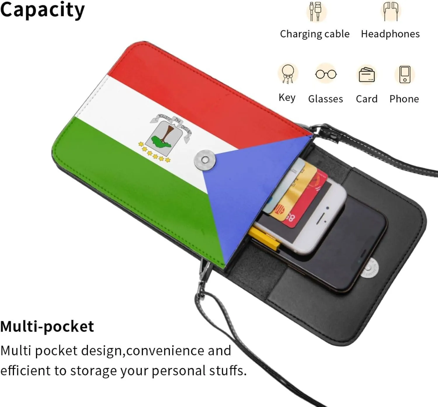 German Germany Flag Small Crossbody Purse Cell Phone Bag for Women