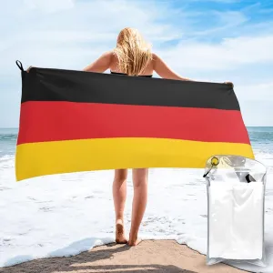Germany German Flag Beach Towel with Bag for Men Women Quick Dry Sand Free Lightweight Large Oversized 31.5"x63" Microfiber Towels Absorbent Compact for Swimming Pool Camping Vacation